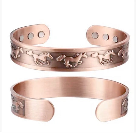 Copper Horse Bracelet And Ring Set