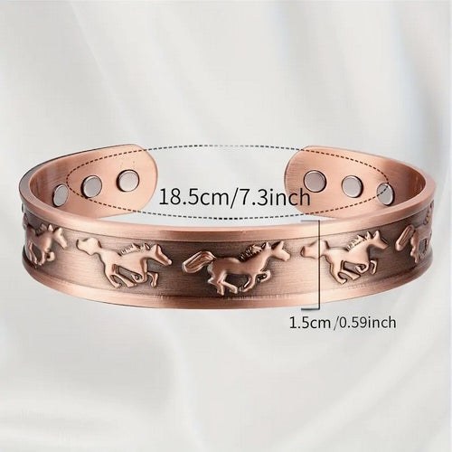 Copper Horse Bracelet And Ring Set