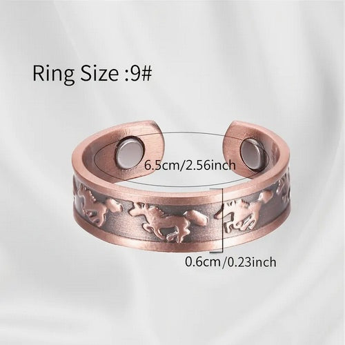 Copper Horse Bracelet And Ring Set