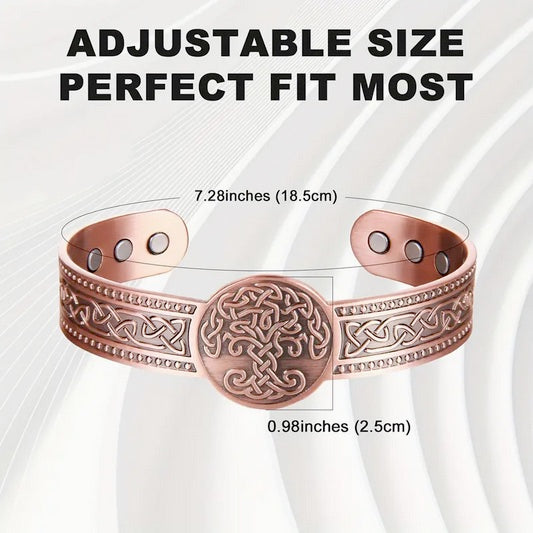 Men & Women's Copper Magnetic Bracelet with Tree of Life & Celtic Knot Design