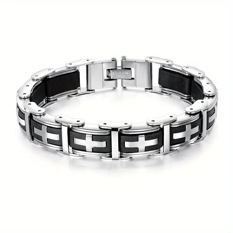Men's Link Cross Bracelet