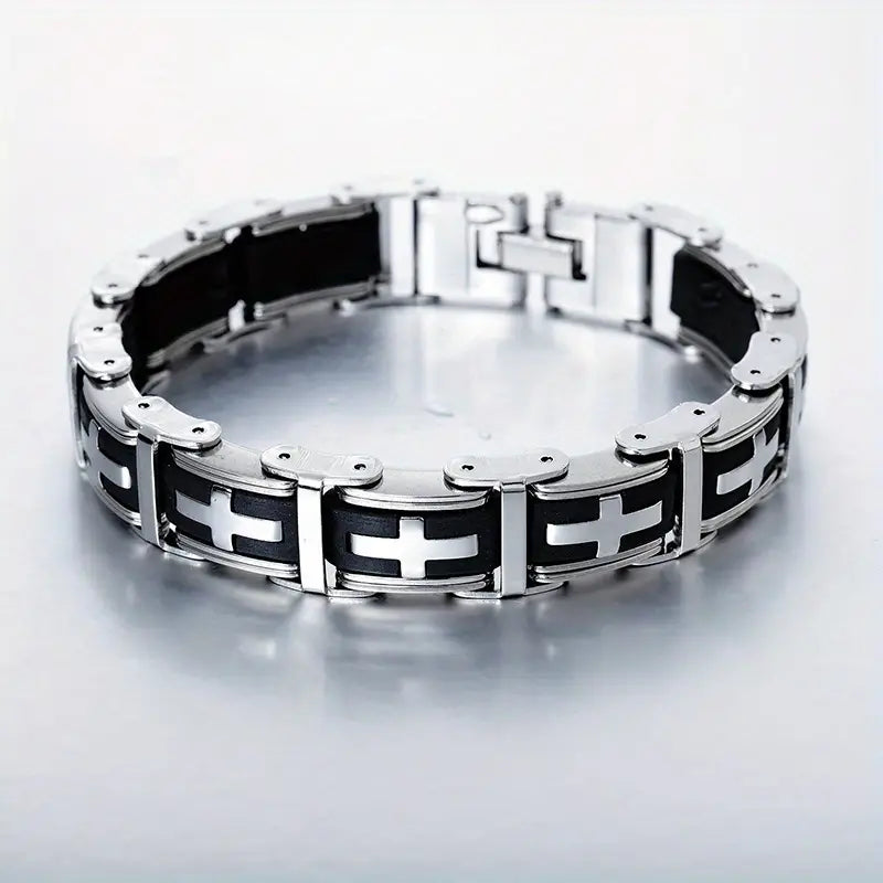 Men's Link Cross Bracelet