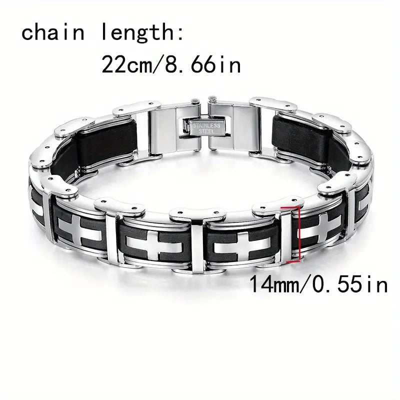 Men's Link Cross Bracelet