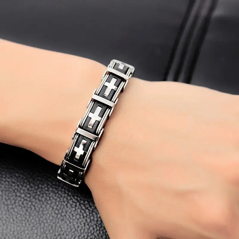 Men's Link Cross Bracelet