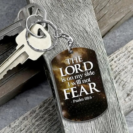Wolf And Cross Keychain With Bible Verse