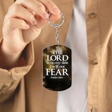 Wolf And Cross Keychain With Bible Verse