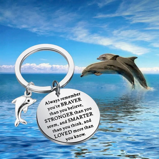 Save The Dolphin Inspirational Stainless Steel Keychain