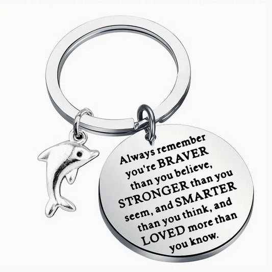 Save The Dolphin Inspirational Stainless Steel Keychain