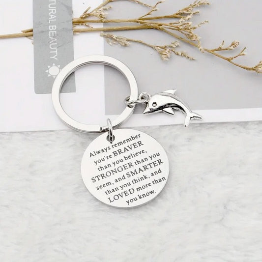 Save The Dolphin Inspirational Stainless Steel Keychain