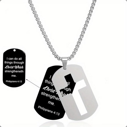 I Can Do All Things Through Christ Double Pendant Necklace