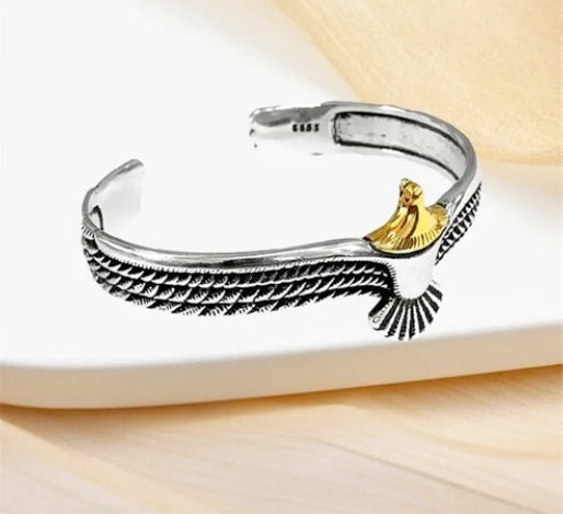 Spread Eagle Two Tone Bracelet And Ring Set