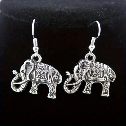 Three Piece Save The Elephants Necklace And Earring Set