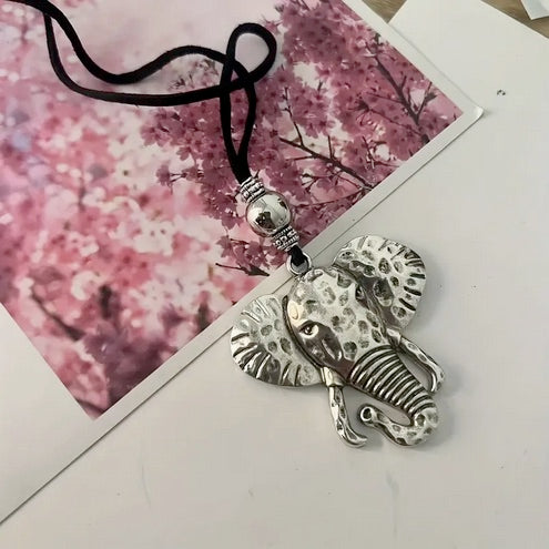Vintage Bohemian save The Elephants Head Necklace - Zinc Alloy