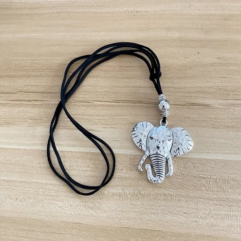 Vintage Bohemian save The Elephants Head Necklace - Zinc Alloy