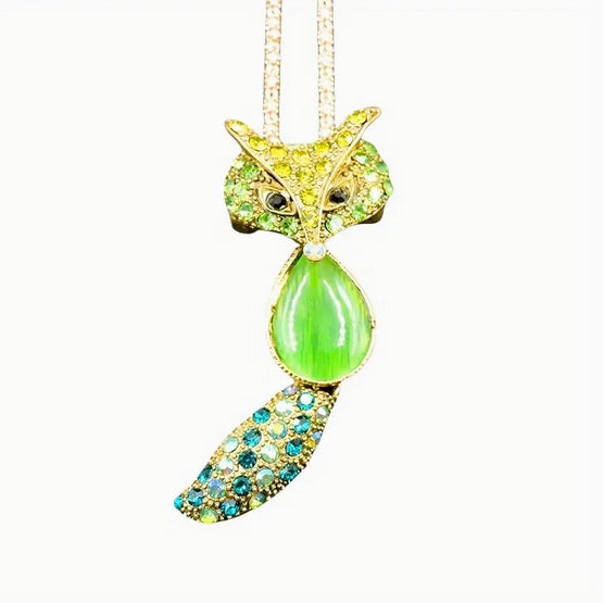 Emerald Green Fox Necklace