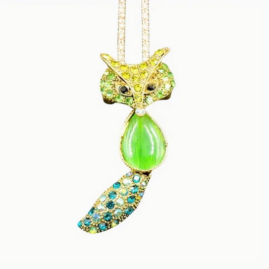 Emerald Green Fox Necklace