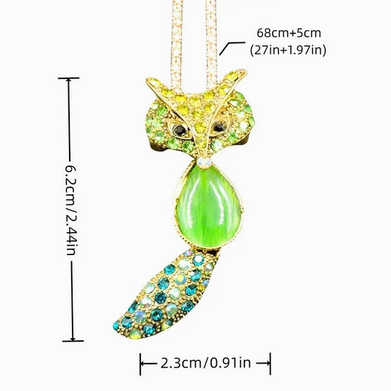 Emerald Green Fox Necklace