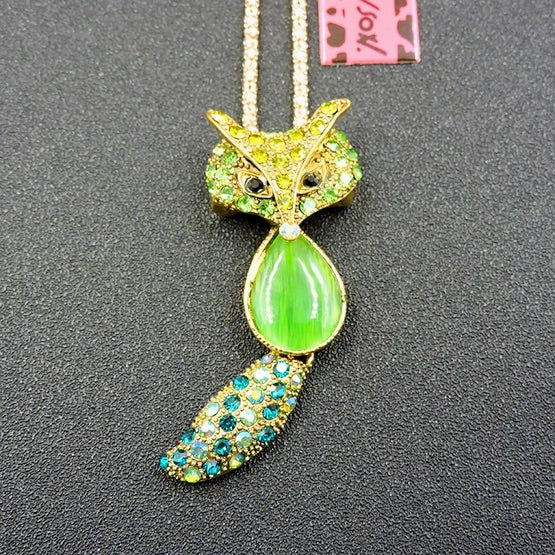 Emerald Green Fox Necklace