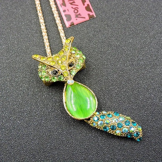 Emerald Green Fox Necklace