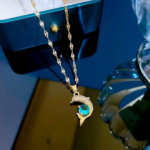 European and American Dolphin Stainless Steel Necklace