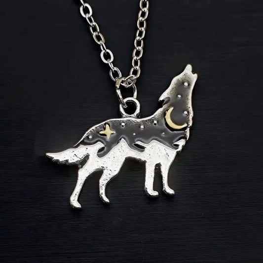 Evening Star Howling Wolf Necklace