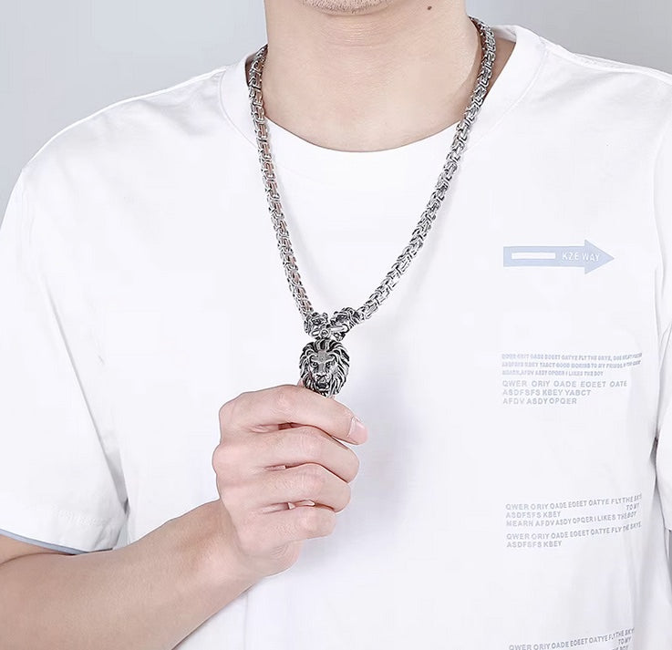 Heavy Nordic Gold Lion Head Stainless Steel Men’s Necklace