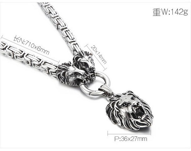 Heavy Nordic Gold Lion Head Stainless Steel Men’s Necklace