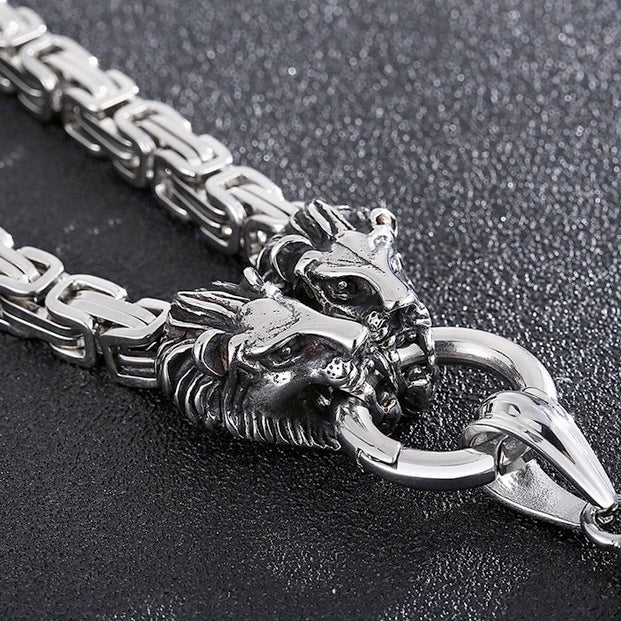 Heavy Nordic Gold Lion Head Stainless Steel Men’s Necklace