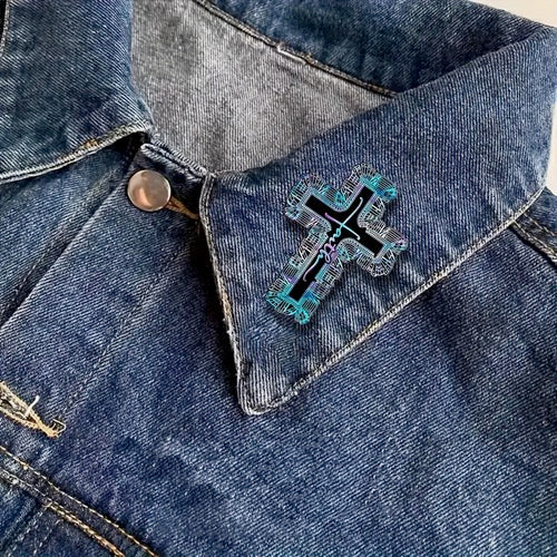 Faith Cross Acrylic Brooch Pin