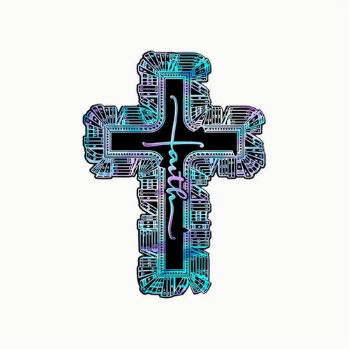 Faith Cross Acrylic Brooch Pin