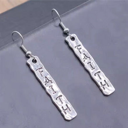 Faith Hand Hammered Earrings