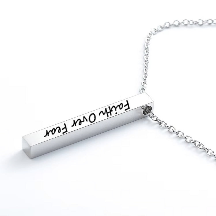 Faith Over Fear Bar Necklace