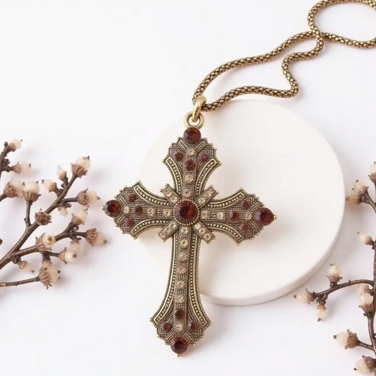Vintage And Elegant Lady's Cross Necklace