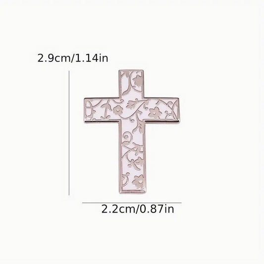 Elegant Floral Cross Booch-Pin