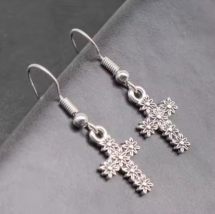 Flower Cross  Earrings