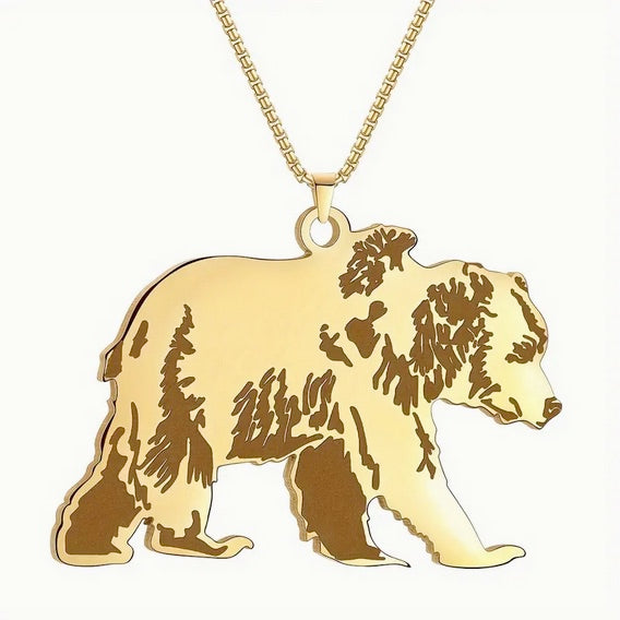 Long Lasting Non-Tarnish Stainless Steel Bear Necklace