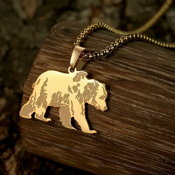 Long Lasting Non-Tarnish Stainless Steel Bear Necklace