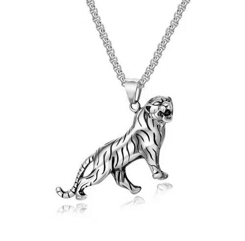 Full Body Stainless Steel Save The Tiger Necklace