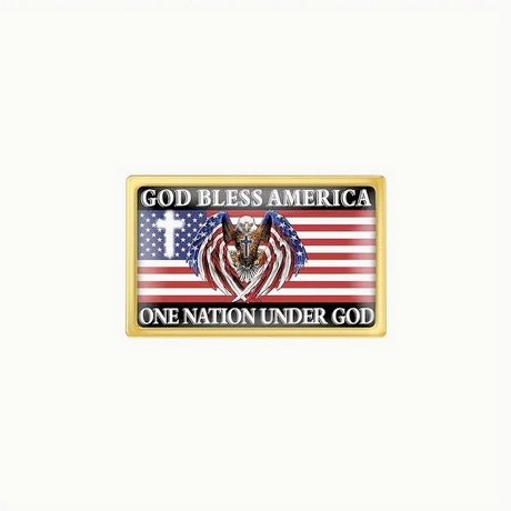 God Bless America - American Flag And Cross Pin