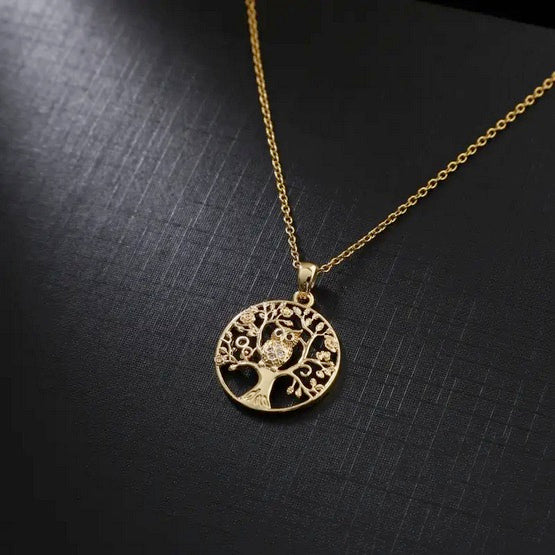 Golden Owl On Tree Of Life