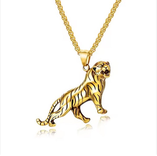 Full Body Stainless Steel Save The Tiger Necklace