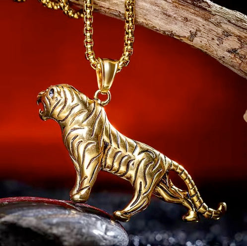 Full Body Stainless Steel Save The Tiger Necklace