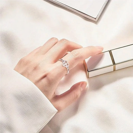 Lady's Love Knot Heart And Cross Ring
