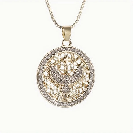 Holy Spirit Dove And Cross CZ Necklace