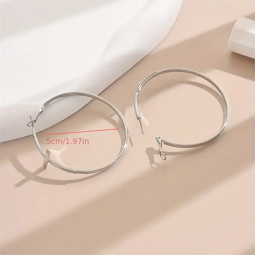 Elegant Minimalist Cross Hollow Circle Earrings