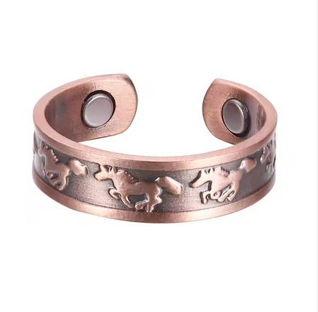Copper Horse Bracelet And Ring Set