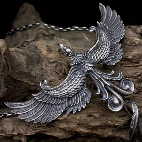 Elegant Vintage Phoenix Pendant Necklace-Large