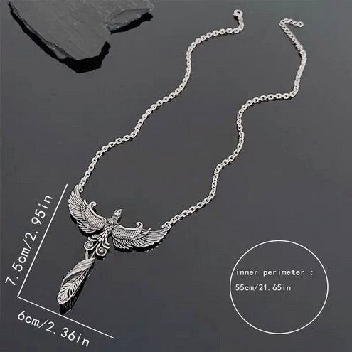 Elegant Vintage Phoenix Pendant Necklace-Large