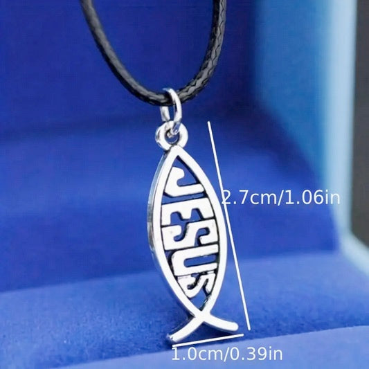 Jesus Fishers Of Men On Adjustable Cord Necklace