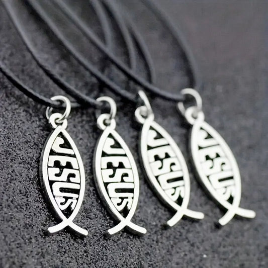 Jesus Fishers Of Men On Adjustable Cord Necklace